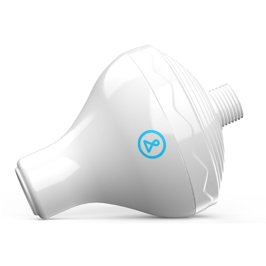 showerpro duschfilter vitt liggandes mot vit bakgrund