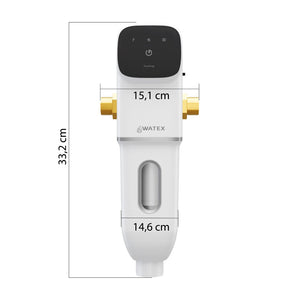 CPFA4 Automatisk vattenfilter mått - Watex. vitt förfilter med display 