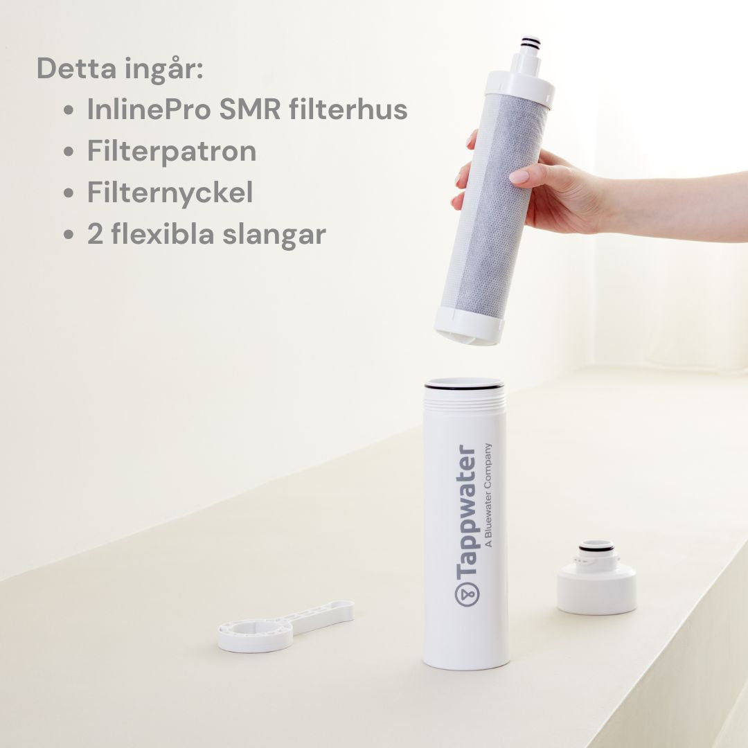 detta ingår i inlinepro, filterhus, filterpatron, nyckel och flexibla slangar 