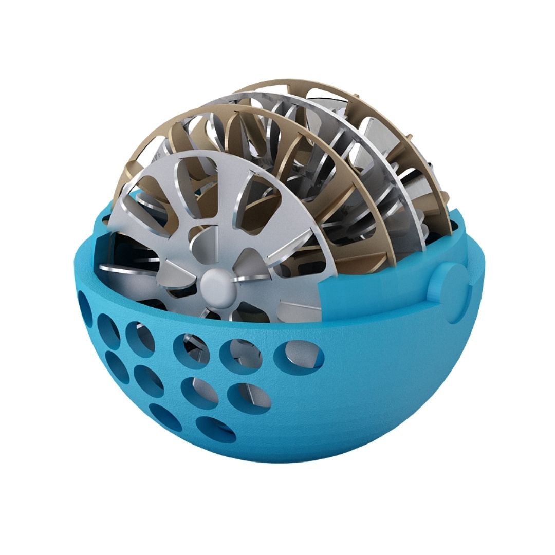 washball kalkfilter, blå rund boll 