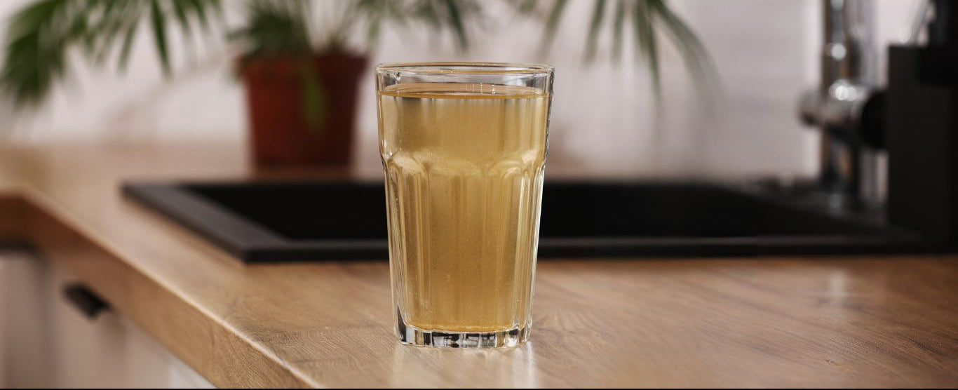 smutsigt vatten i ett glas